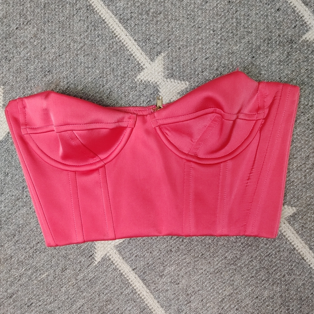 Oh Polly True Love Satin Corset Crop Top Size 2 - Picture 2 of 11